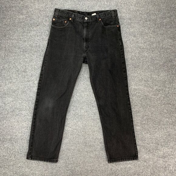 Vintage Levis 505 Jeans Mens 36 Black Denim Regular Straight Cotton Y2K 2002 - Picture 2 of 13